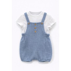 Conjunto Micolino camiseta y peto bambula