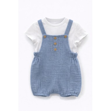 Conjunto Micolino camiseta y peto bambula