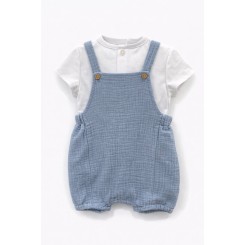 Conjunto Micolino camiseta y peto bambula 2