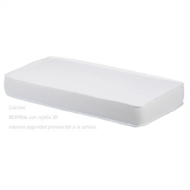 Cuna Colecho Fija Mamapata de Madera Blanca con Colchón