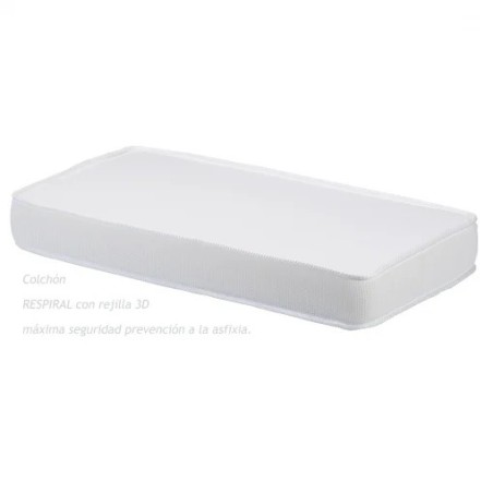 Cuna Colecho Fija Mamapata de Madera Blanca con Colchón