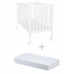 Cuna Colecho Fija Mamapata de Madera Blanca con Colchón