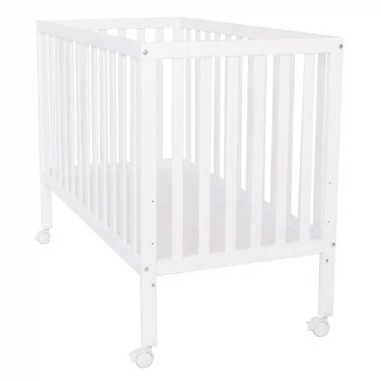 Cuna Colecho Fija Mamapata de Madera Blanca con Colchón