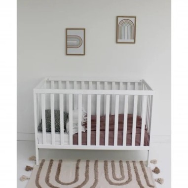 Cuna Colecho Fija Mamapata de Madera Blanca con Colchón