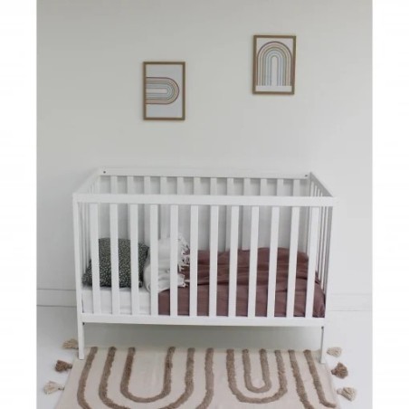 Cuna Colecho Fija Mamapata de Madera Blanca con Colchón