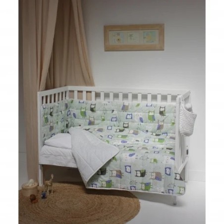 Cuna Colecho Fija Mamapata de Madera Blanca con Colchón