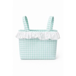 Bolso Carrito Mamapata Vichy Verde Agua con Volante