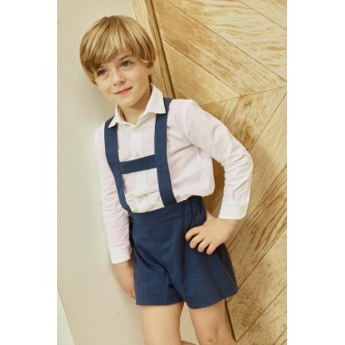 Camisa blanca lisa cuello camisero niño para ceremonia