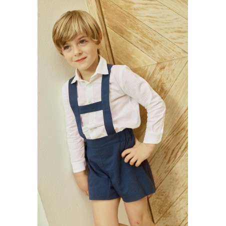 Camisa blanca lisa cuello camisero niño para ceremonia